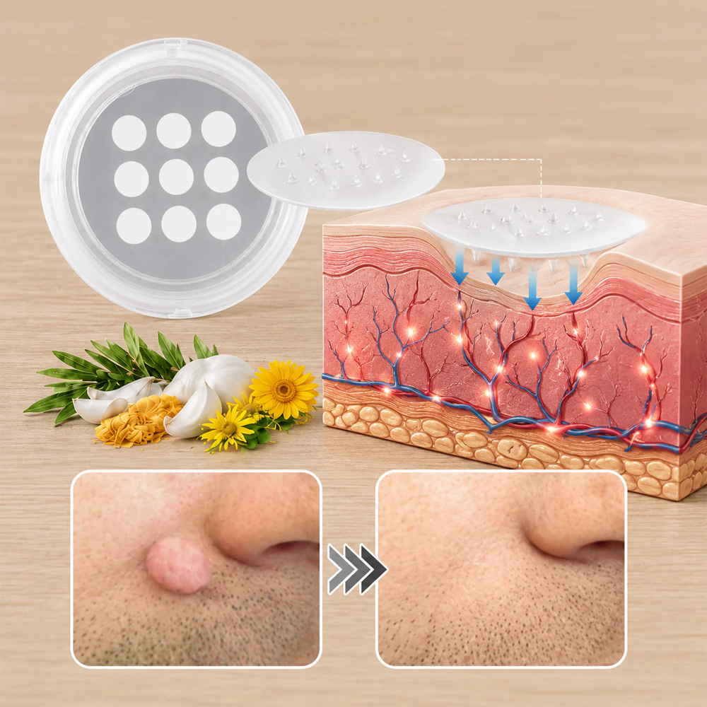 ✨Hiskin ® 2-in-1 Microneedle & Hydrocolloid Patch🍀 | Removes raised moles, acne, flat warts, and skin tags | Helps improve wrinkles, scars, and blemishes | Invisible patches for face and body