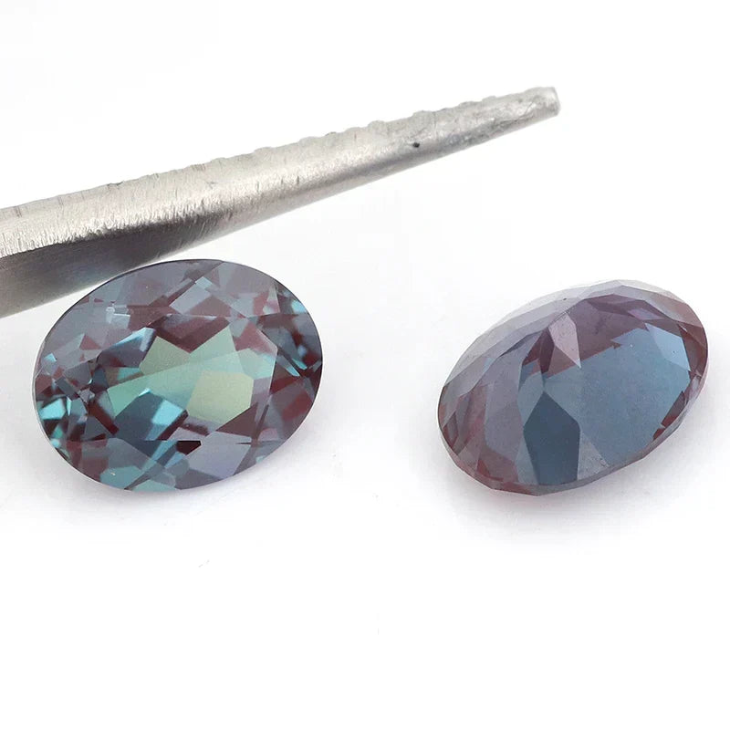 1-8ct Oval Cut Lab Grown Alexandrited Loose Stone Synthesis Alexandrited Gemstone for Diy Jewelry Making Ring Earrings